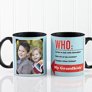 Who Loves You? Personalized Coffee Mug 11 oz.- Black