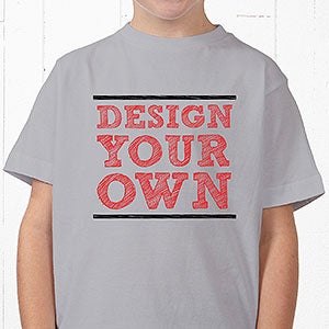 Make Your Own Custom Kids T-Shirt - Light Grey - Youth Medium (10-12) - Light Gray