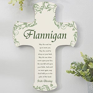 Traditional Irish Blessing Personalized Cross - 8x12