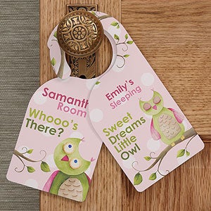 Personalized Girl's Bedroom Door Hanger - Owl About You