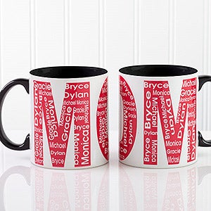 Repeating Name For Her Personalized Coffee Mug 11 oz.- Black