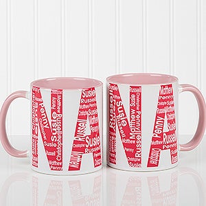 Repeating Name For Her Personalized Coffee Mug 11 oz.- Pink