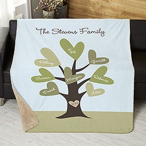 Leaves of Love Personalized 60x80 Sherpa Blanket