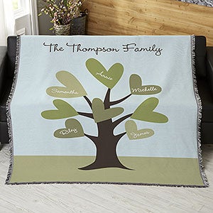 Leaves of Love Personalized 56x60 Woven Throw