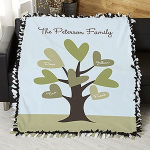 Leaves of Love Personalized 50x60 Tie Blanket