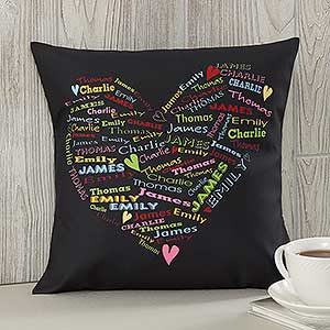 Her Heart of Love Personalized 14 Throw Pillow