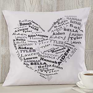 Her Heart of Love Personalized 18 Throw Pillow