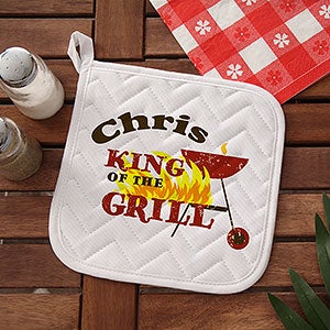 Personalized BBQ Grill Potholders - King Of The Grill