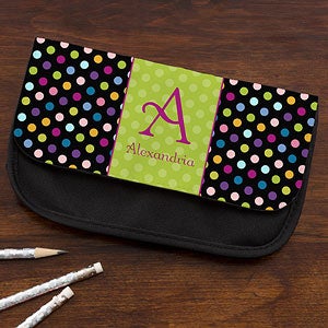 Personalized Pencil Cases for Kids - Polka Dots