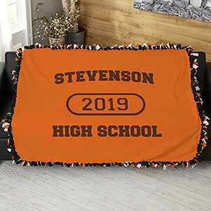 School Pride Personalized 50x60 Tie Blanket