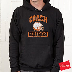 Personalized Sports Coach Black Hooded Sweatshirts   15 Sports