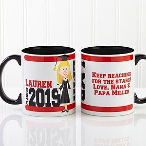 Graduation Characters Personalized Coffee Mugs with Black Handle