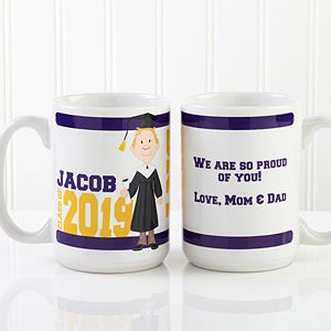 Large Personalized Graduation Coffee Mug - Graduation Characters