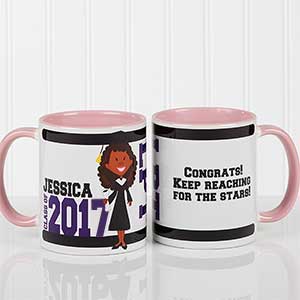 Graduation Character Personalized Coffee Mug 11oz.- Pink