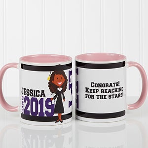 Graduation Character Personalized Pink Coffee Mugs