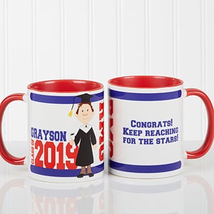 Personalized Red Graduation Character Coffee Mugs