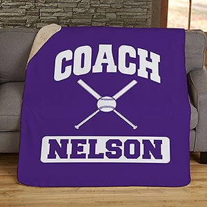 Sports Coach Blankets Personalized 50x60 Sherpa Blanket