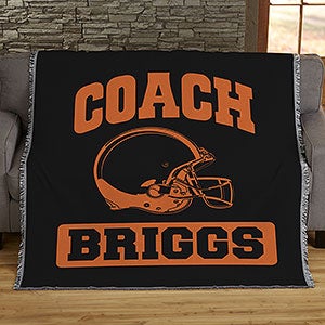 Sports Coach Blankets Personalized 56x60 Woven Throw