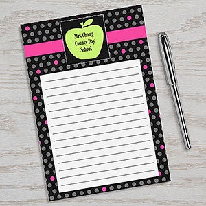 Personalized Teacher Notepads - Green Apple