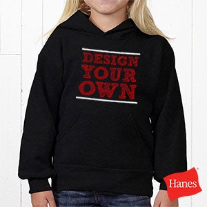 Design Your Own Youth Hooded Sweatshirt- Black