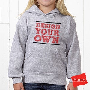 Design Your Own Youth Hooded Sweatshirt- Light Grey