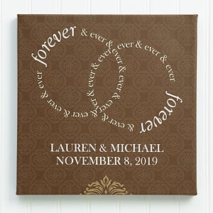 Personalized Wedding Canvas Print 20x20 Forever & Ever