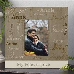 Engraved Couple's White Picture Frame - Vertical 4x6