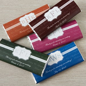 Wedding Monogram Personalized Candy Bar Wrappers