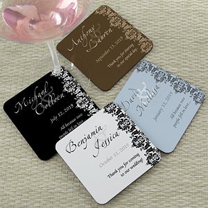 Personalized Wedding Favor Coasters - Wedding Couple - Set of 12