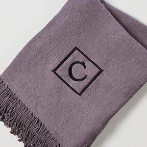 Personalized Throw Blankets   Monogram Elegance   Grey