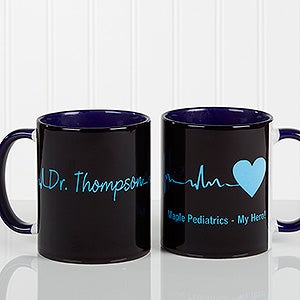 The Heart of Caring Personalized Coffee Mug 11oz.- Blue