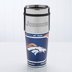 Personalized Denver Broncos NFL Football Travel Mugs