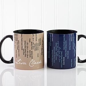 Cascading Names Personalized Coffee Mug 11oz.- Black