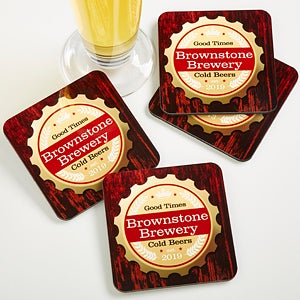 Personalized Bar Coaster Set - Premium Brew