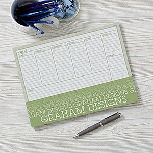 Small Personalized Desk Pad Calendars - Optic Name