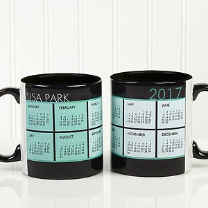 It's a Date! Personalized Calendar Mug 11oz.- Black