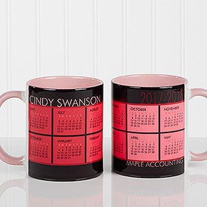 It's a Date! Personalized Calendar Coffee Mug 11oz.- Pink