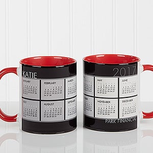 It's a Date! Personalized Calendar Coffee Mug 11oz.- Red