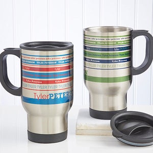 Personalized Travel Mugs   Signature Stripe