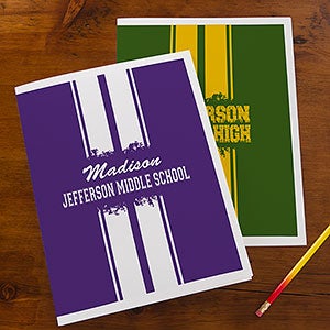 Personalized School Folders - School Spirit