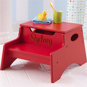 KidKraft Personalized Step 'n Store Stool-Red