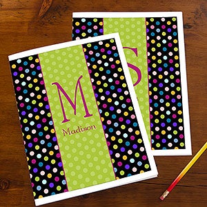 Personalized Girls Folders - Polka Dots