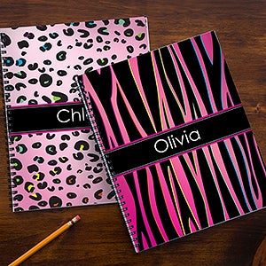 Personalized School Notebooks - Animal Print