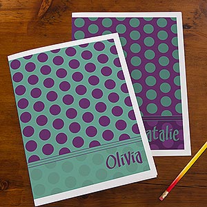 Personalized School Folders - Trendy Polka Dots