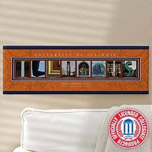 Personalized University of Illinois Campus Photo Letter Artwork