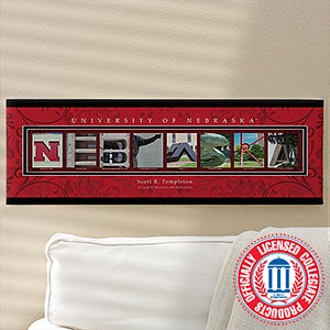 Personalized University of Nebraska Campus Photo Letter Art