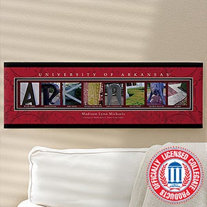 University of Arkansas Personalized College Campus Photo Letter Artwork