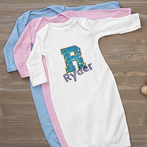 Personalized Baby Gown - Boy's Name