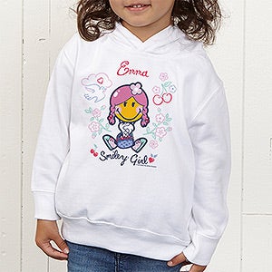 Personalized Toddler Hooded Sweatshirt for Girls   Smiley Girl