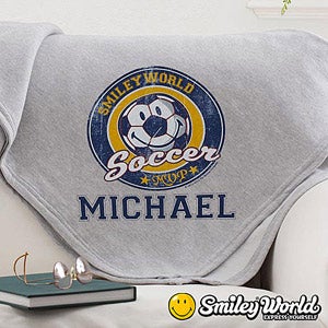 Personalized Blankets   Smiley Sport Sweatshirt Blanket